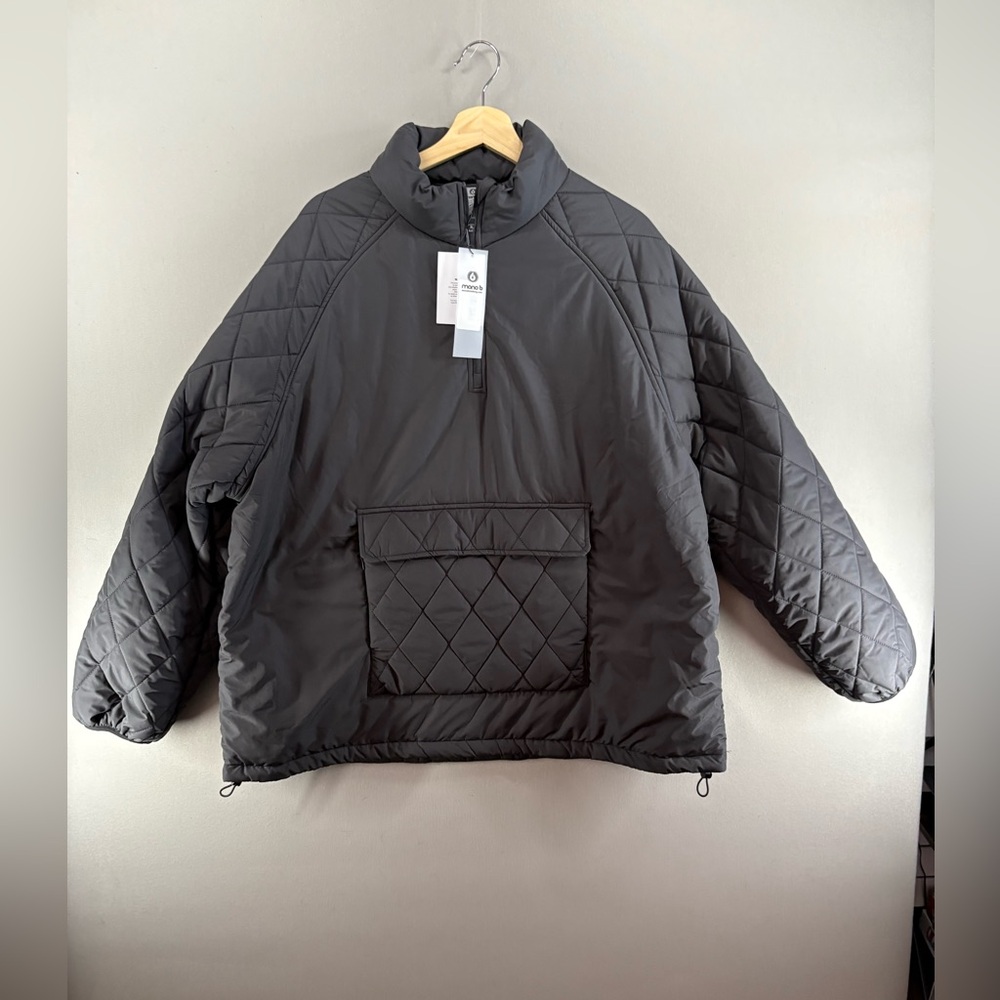 MONO B Padded Puffer Quilted Pullover Jacket 1XL Black NWT
#1464